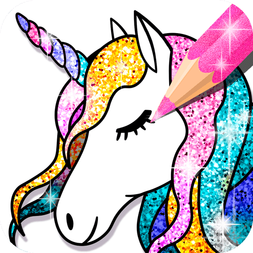 Unicorn Coloring Book Glitter